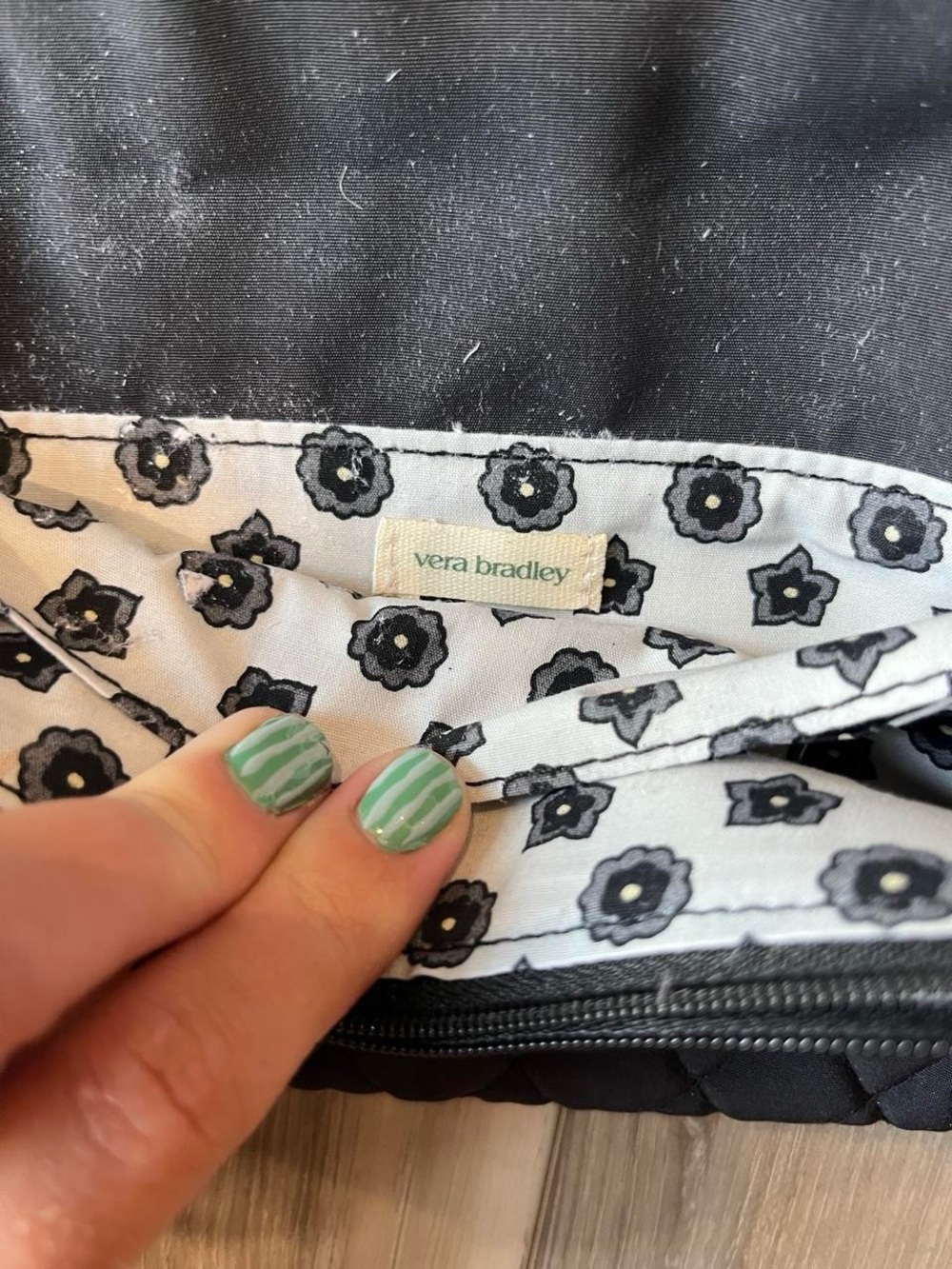 Vera Bradley Quilted Crossbody Wallet in Black - Picture 2 of 6